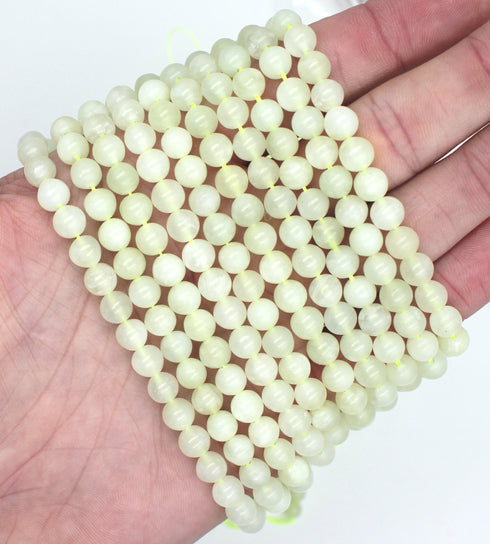 New Jade Gemstone Beads, 6mm, Round